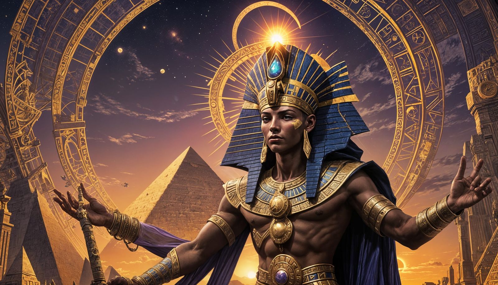 Amun Ra Moves the Sun: Epic Animated Scene
