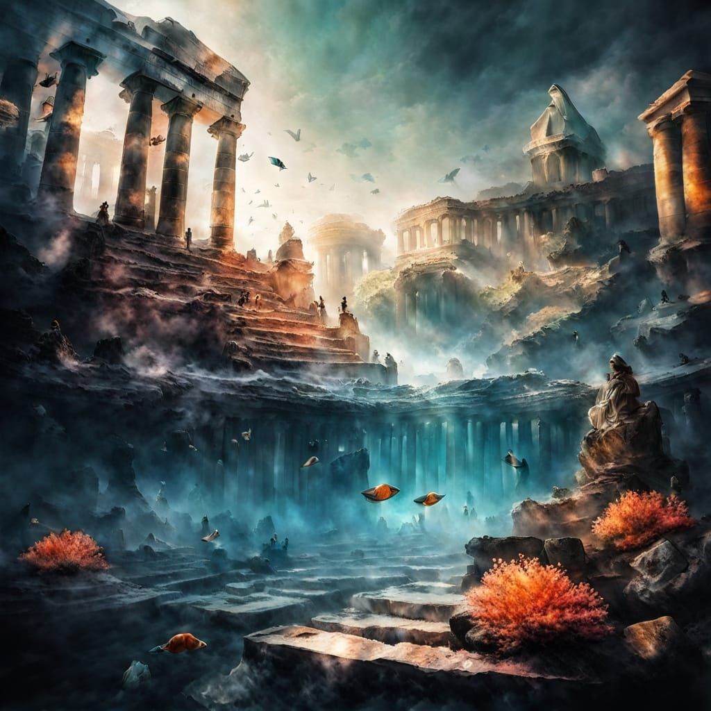 Lost City of Atlantis Underwater Landscape