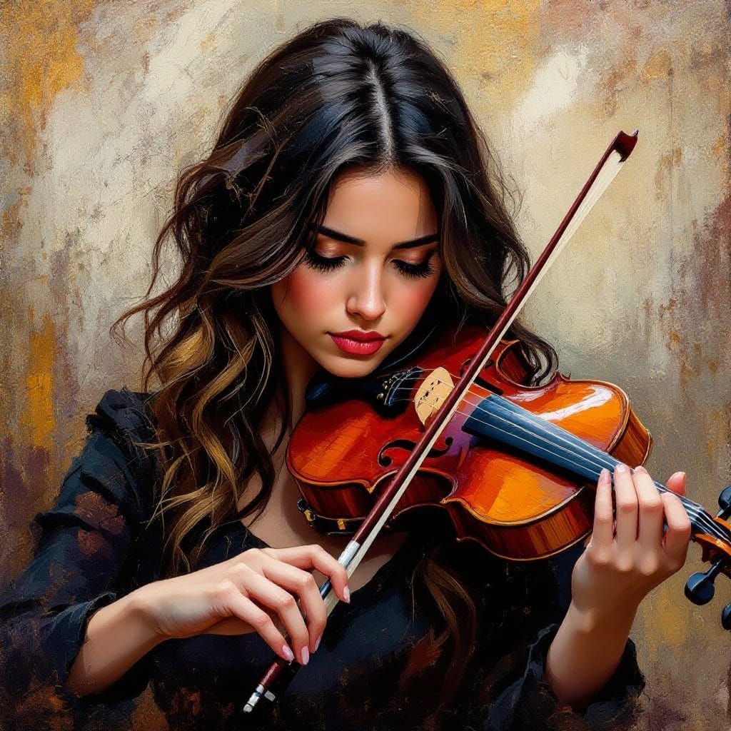 Elegant Musician in Deep Concentration