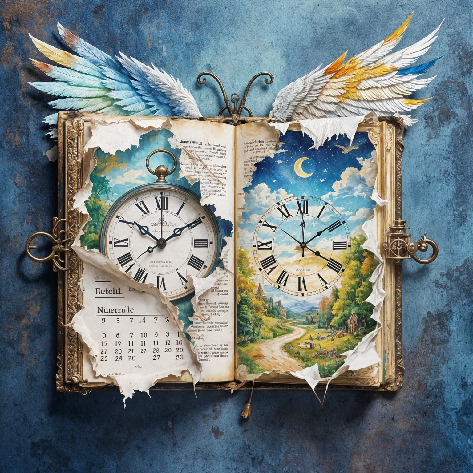 Anthropomorphic Calendars in Gouache and Watercolor Style