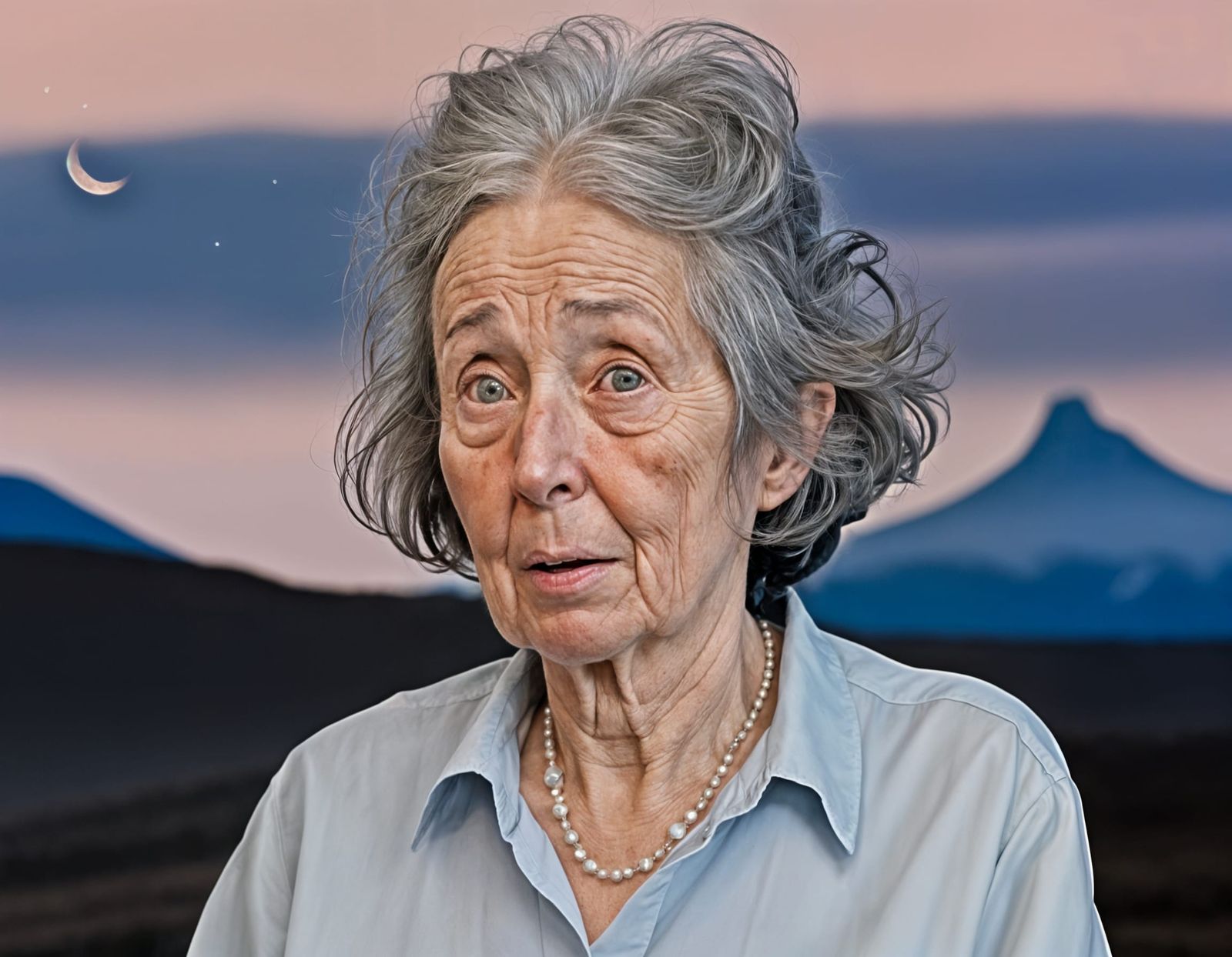 Grandmother's Icelandic Adventure Under Blue Starlight