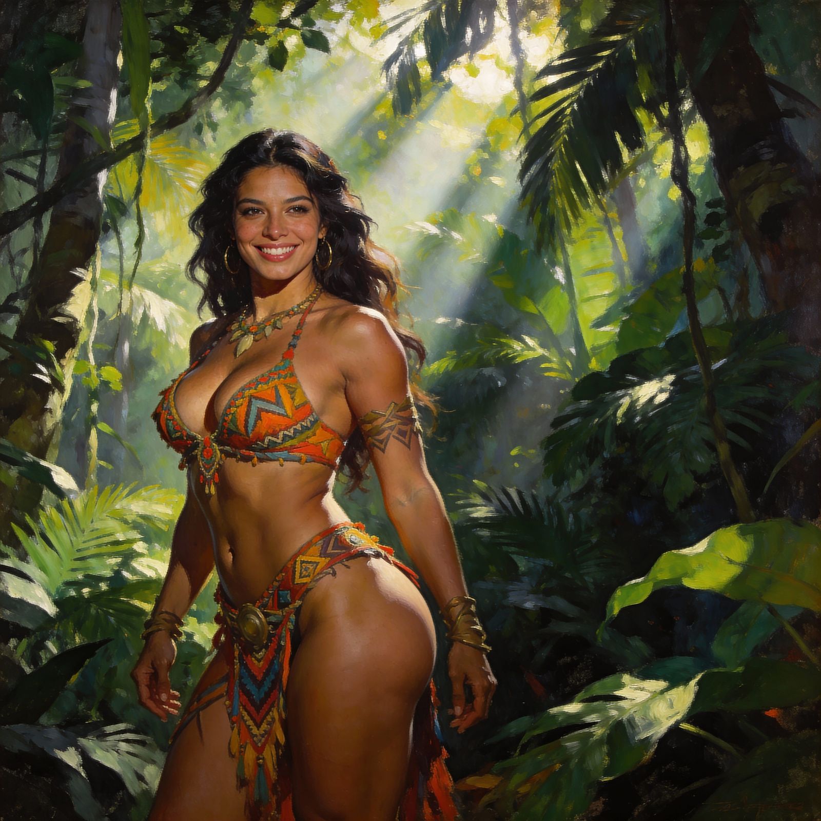 Amazonian Goddess in Spicy Tribal Outfit