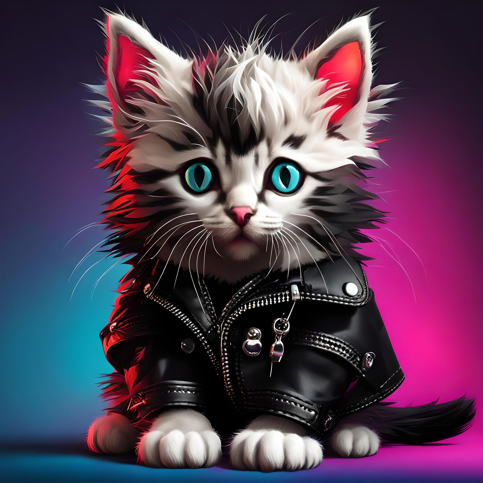 Kitten imitating Sid Vicious