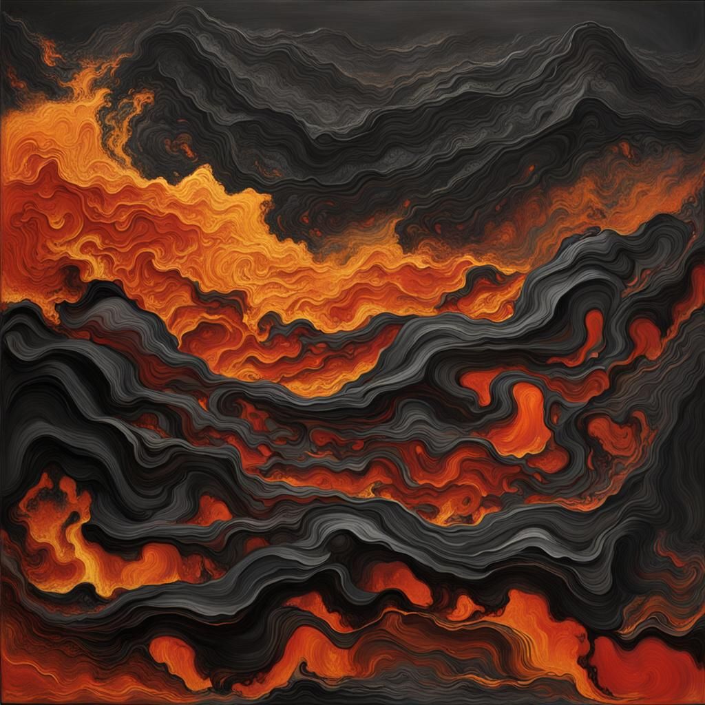 Vibrant Abstract Volcanic Landscape