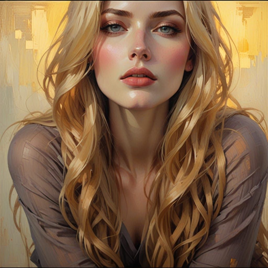 Ethereal Woman in Impasto Oil Painting