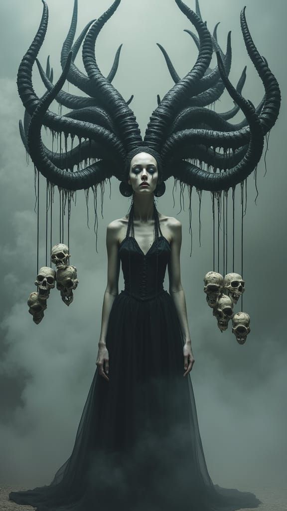 Dark Fantasy Portrait of Divine Decay