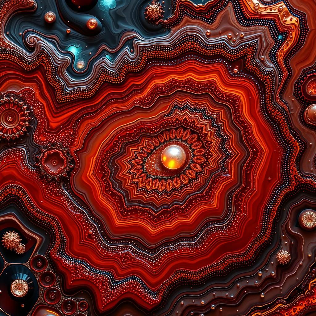 Opalescent Aboriginal Art: Fractal Dreamtime Elegance