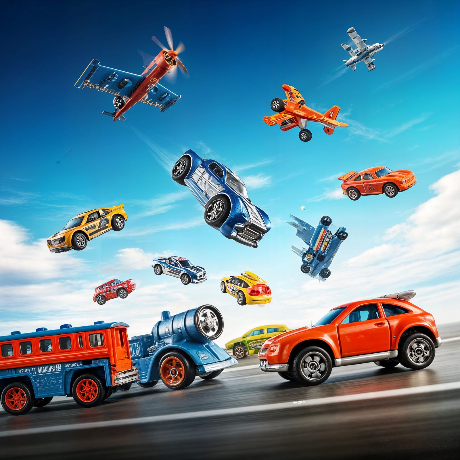 Vintage Toy Rivalry as 3D Rendered Digital Art