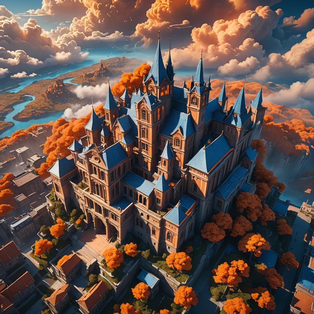 Magnificent Flying School in the Sky: Fantasy Concept Art