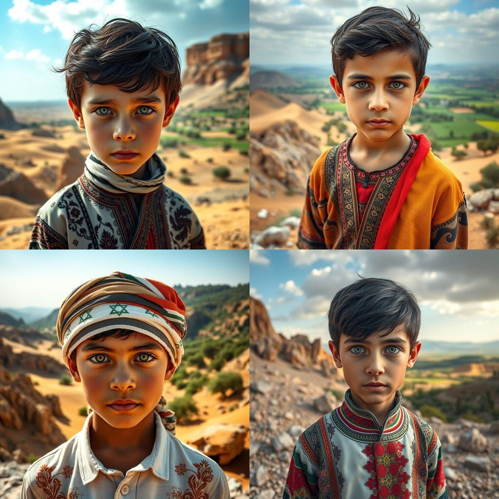 Young Boy Embodies Palestinian-Israeli Heritage in Vibrant, ...