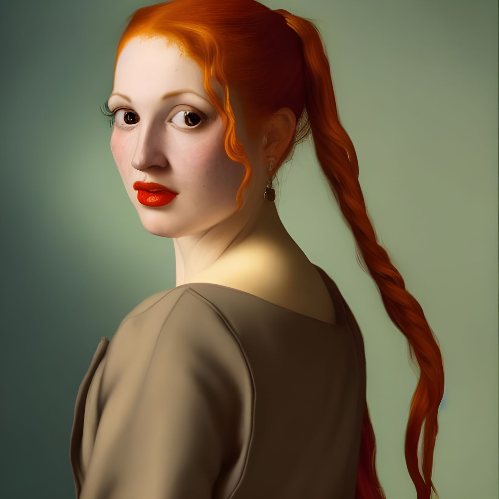Renaissance Woman Portrait in Hyperreal Style