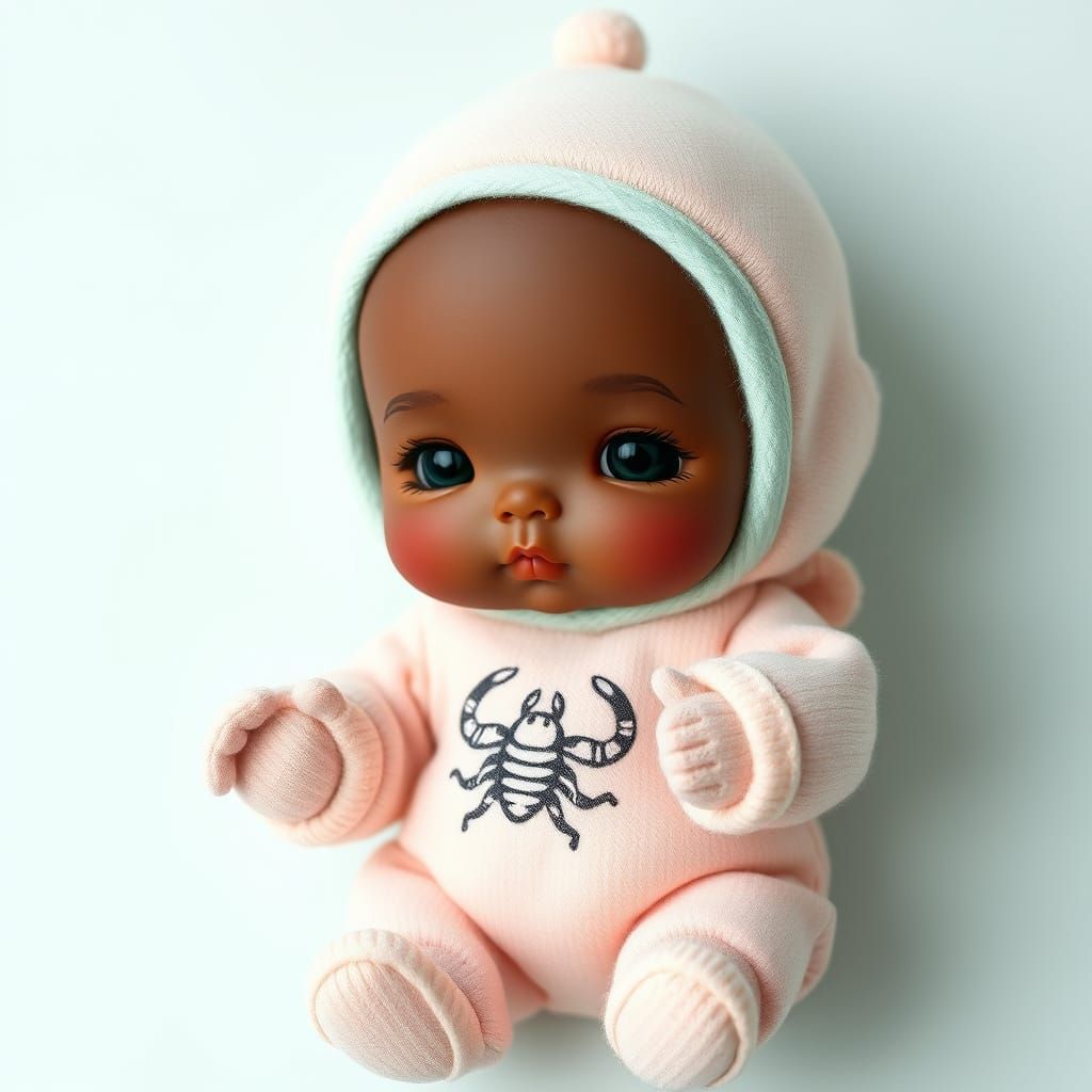 Chibi Baby in Pastel Scorpion Onesie