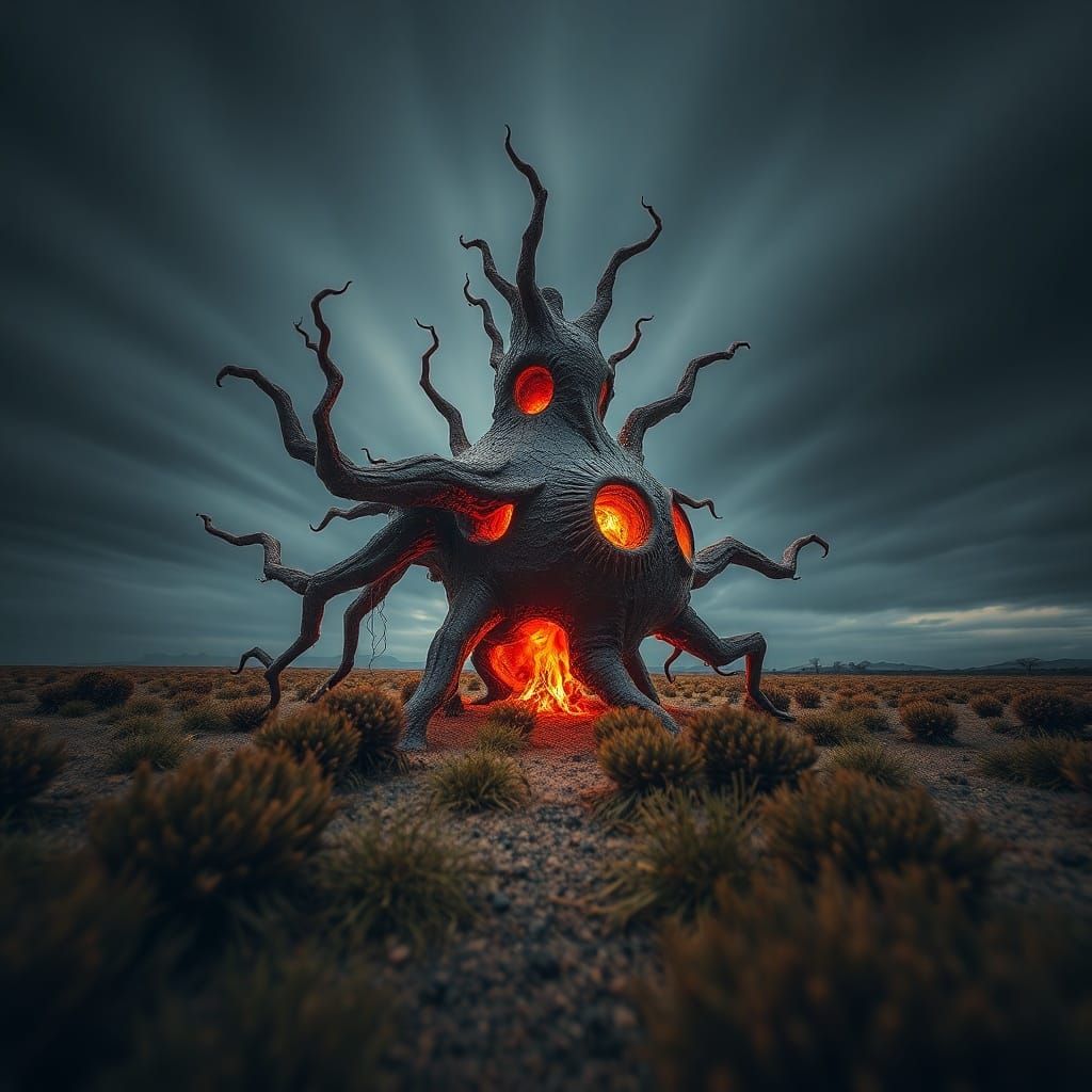 Incomprehensible Surreal Object in Epic Nature Scene