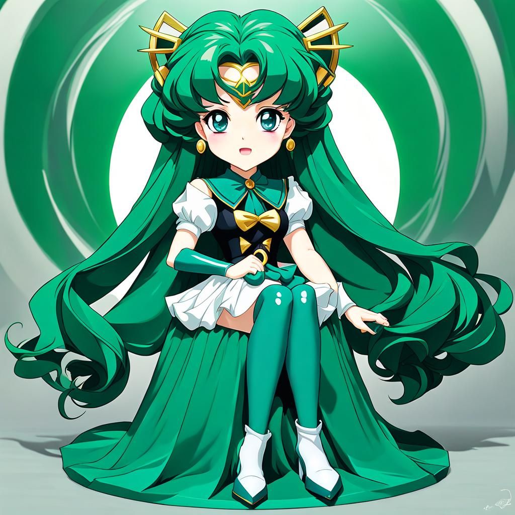 Chibi Sailor Neptune Porcelain Doll, Anime Style