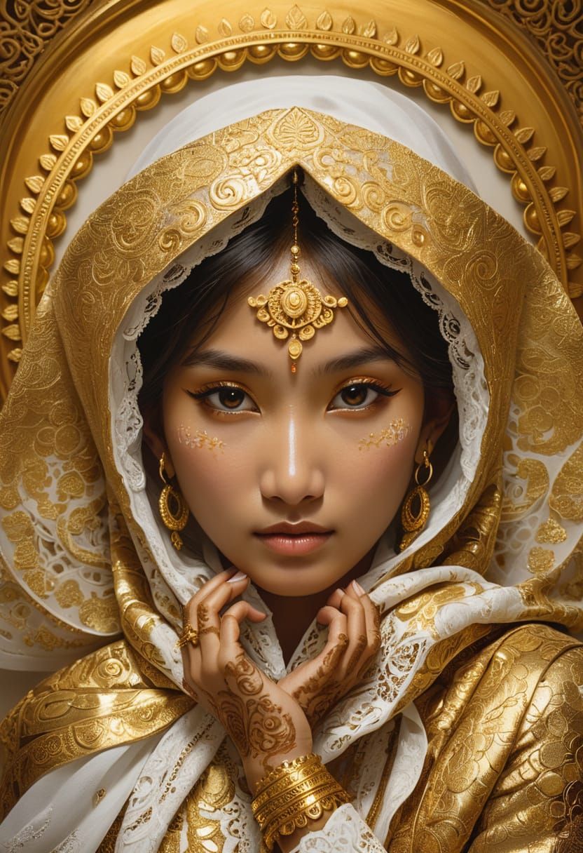 Southeast Asian Noblewoman in Golden Opulence