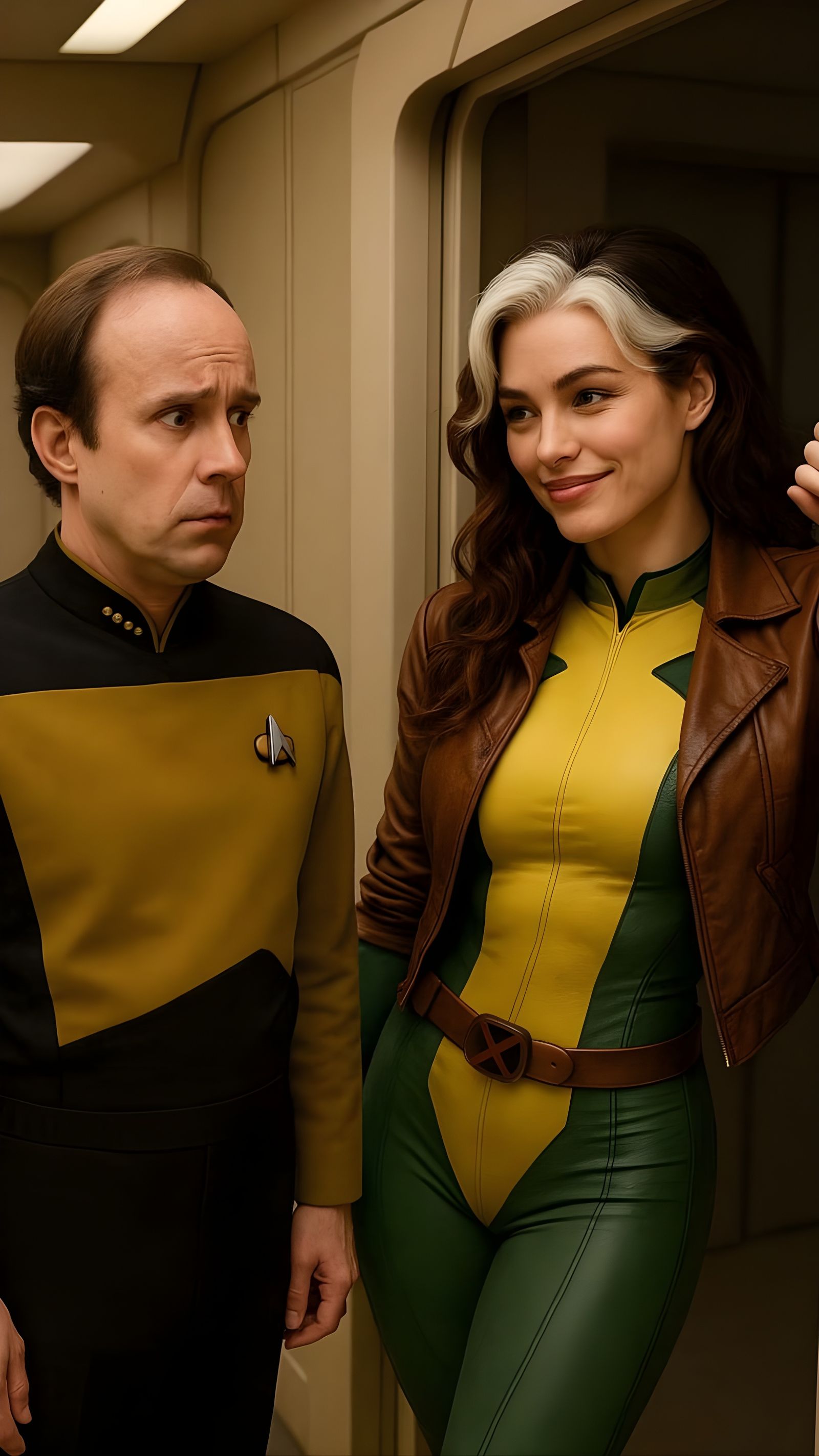 Star Trek's Reginald Barclay Meets Rogue on Enterprise-D