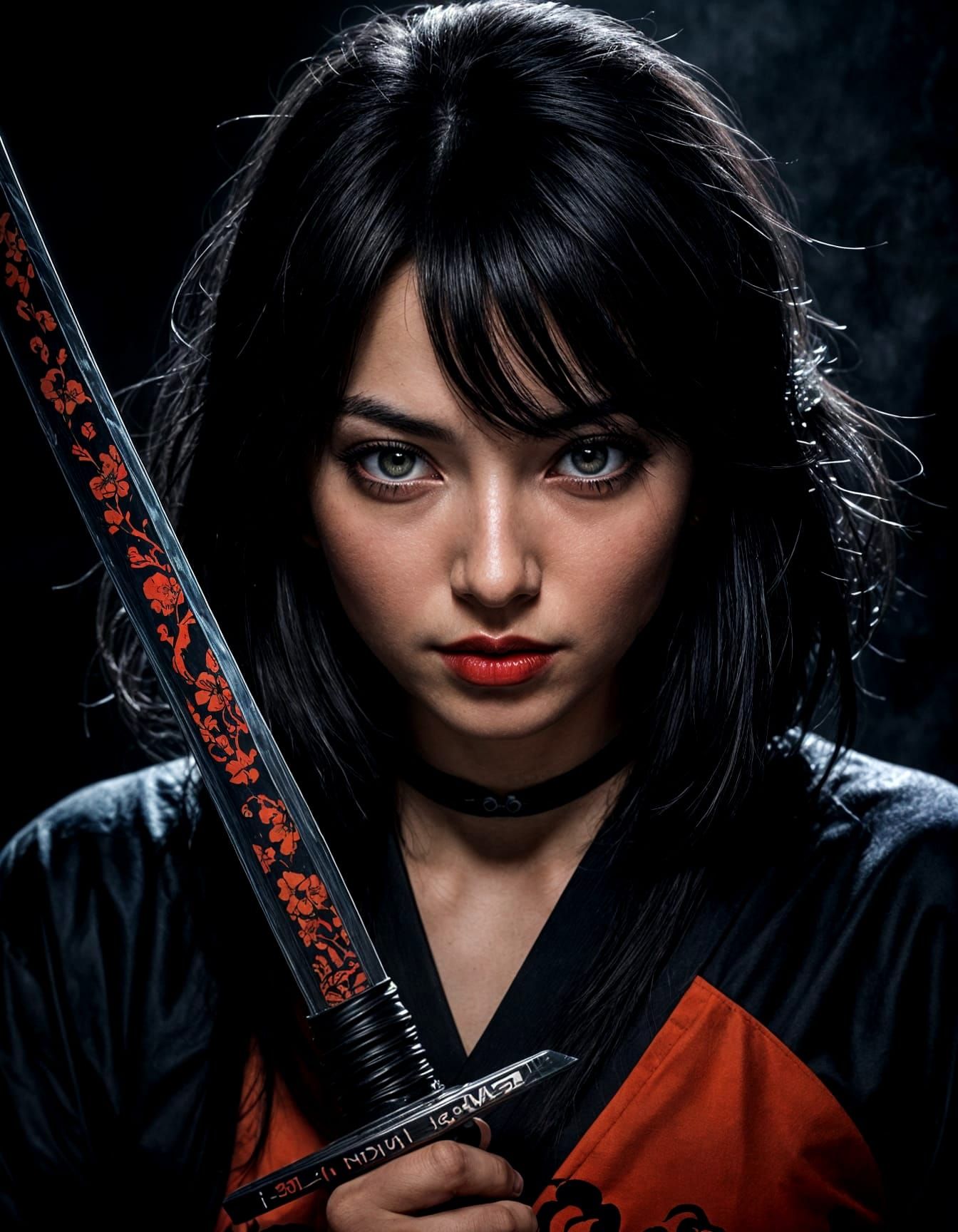 Retro Anime Portrait of a Young Warrior