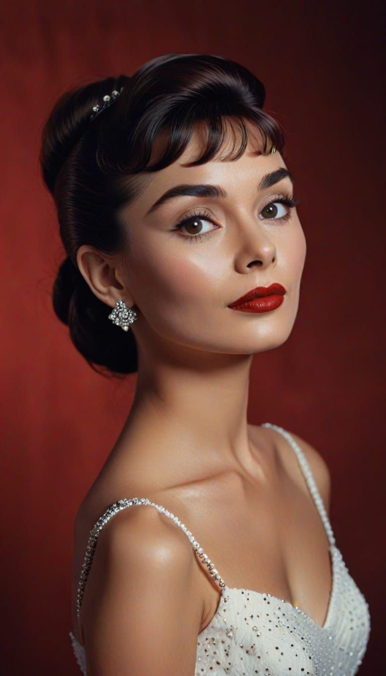 Classic Hollywood Glamour Portrait of a Vintage Film Star