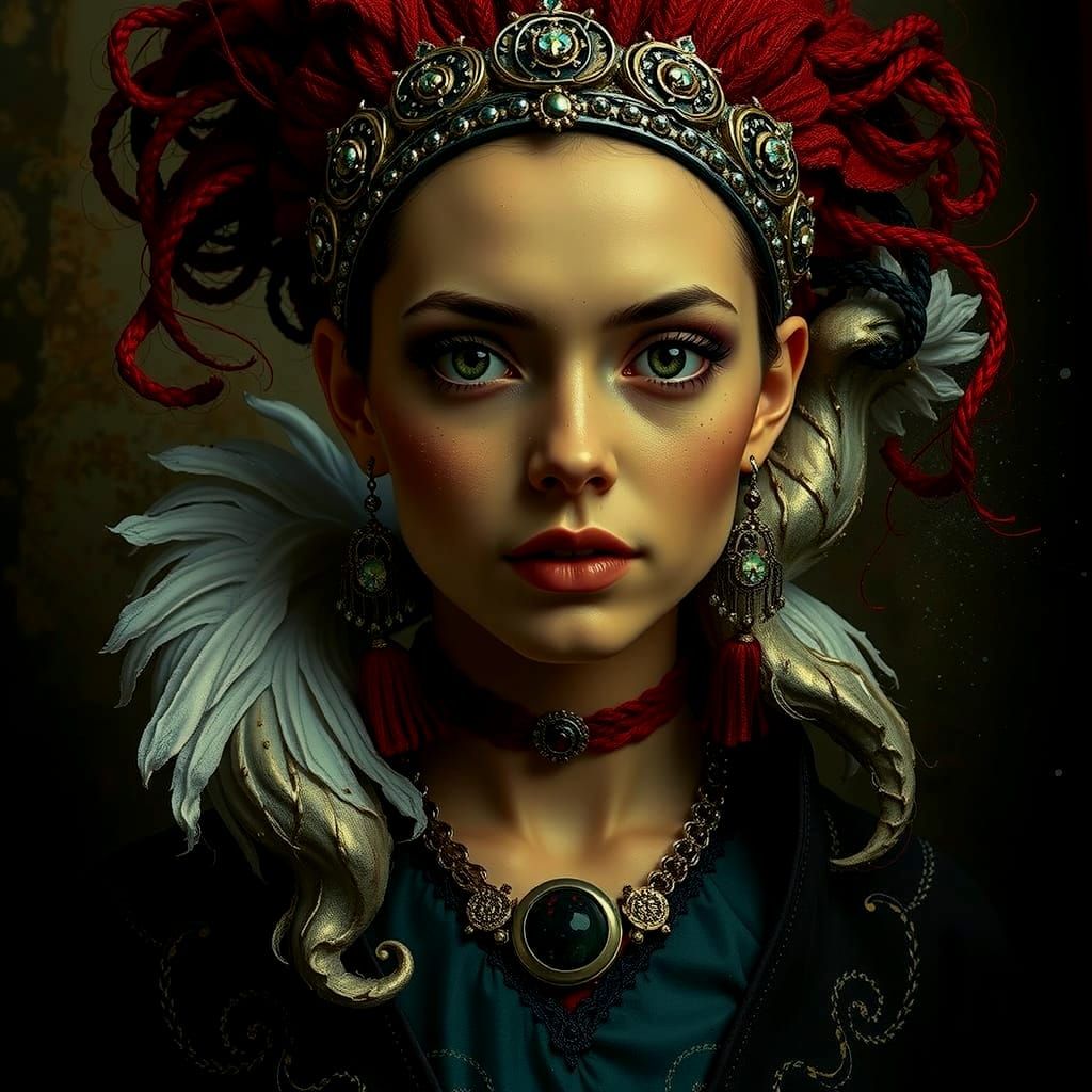 Abstract Swirling Forms in Vibrant Reds