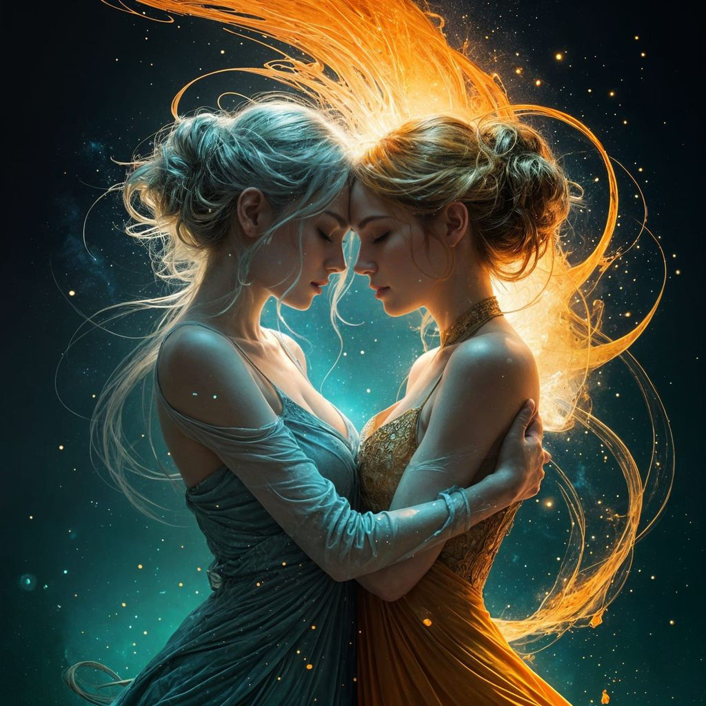 Whimsical Cosmic Spirits in Ethereal Dance