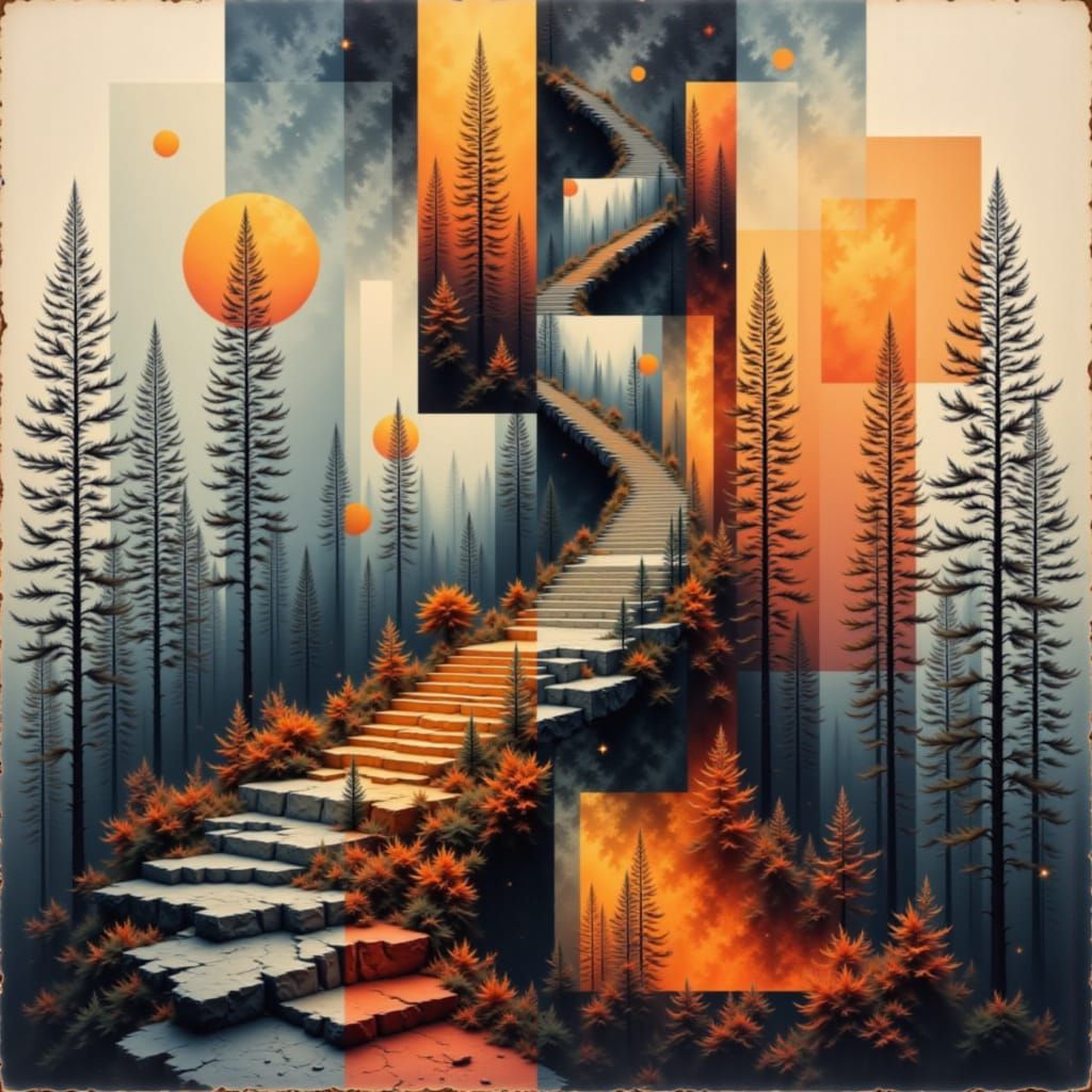 Suprematist Geometry Meets Escher's Infinite Architecture