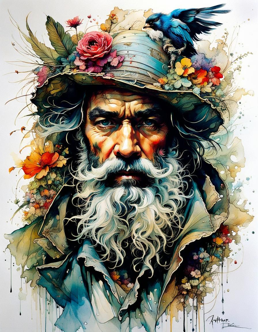 Detailed Garden Gnome Fantasy Illustration