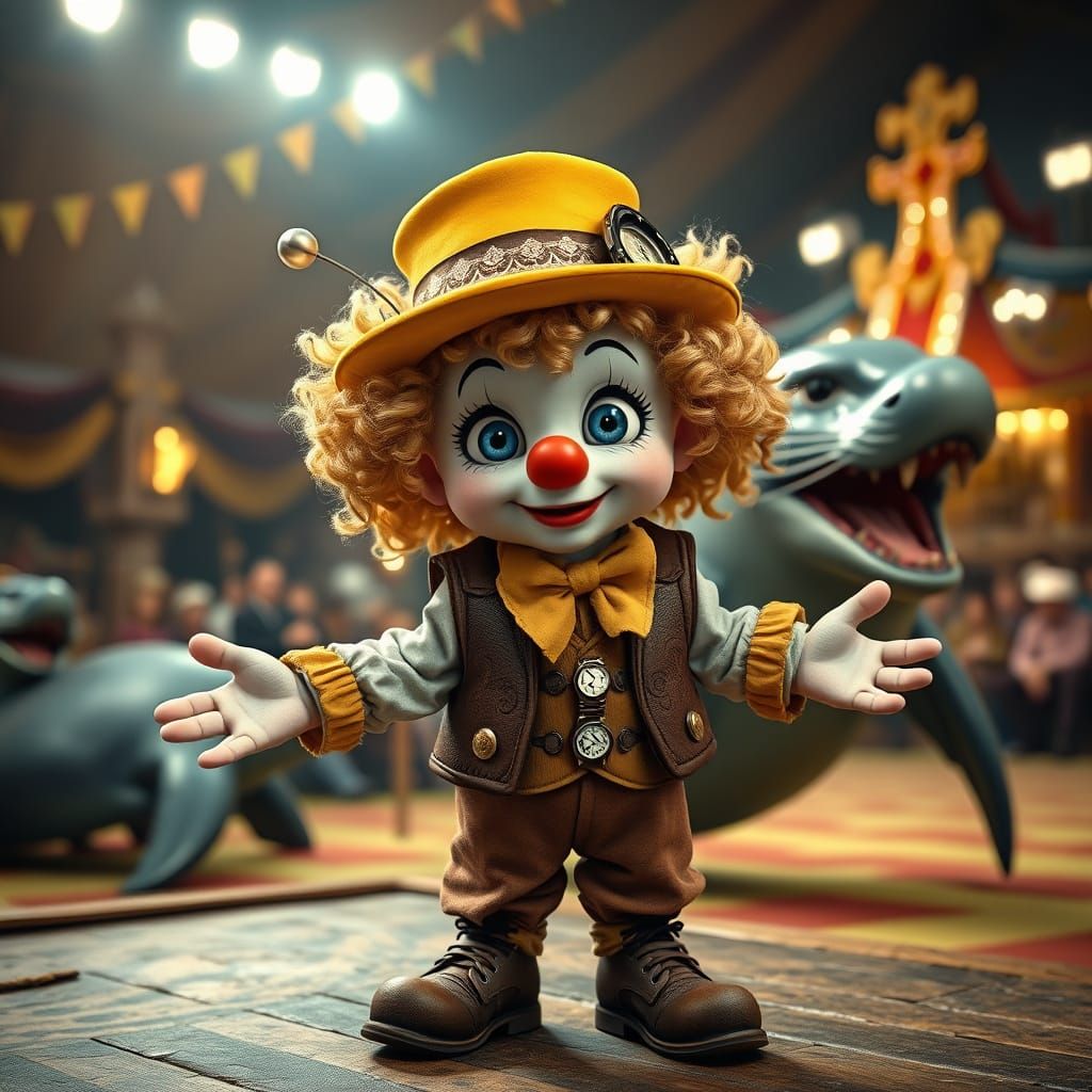 adorable little  hobo clown