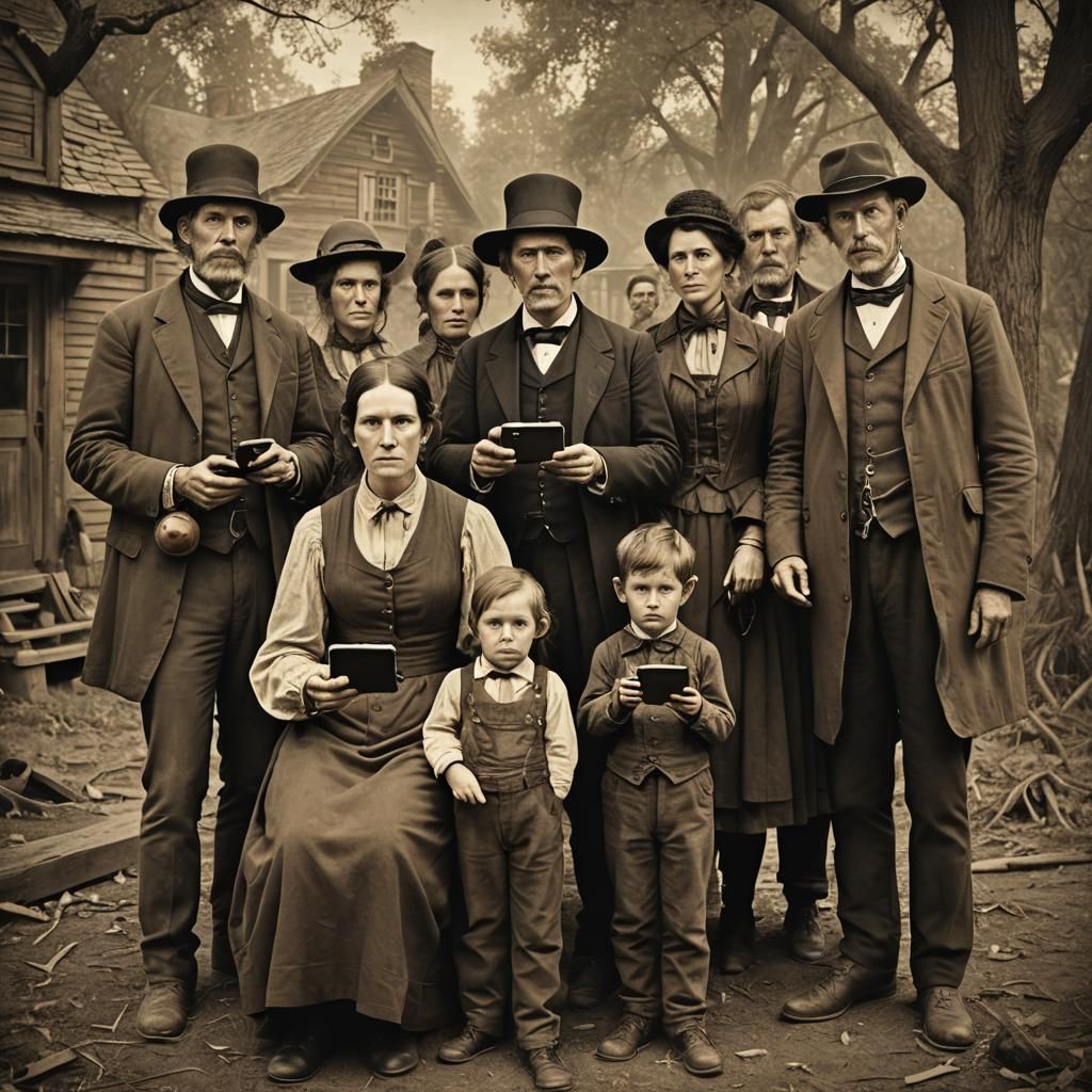 Settlers Discovering iPhone: 19th Century Daguerreotype
