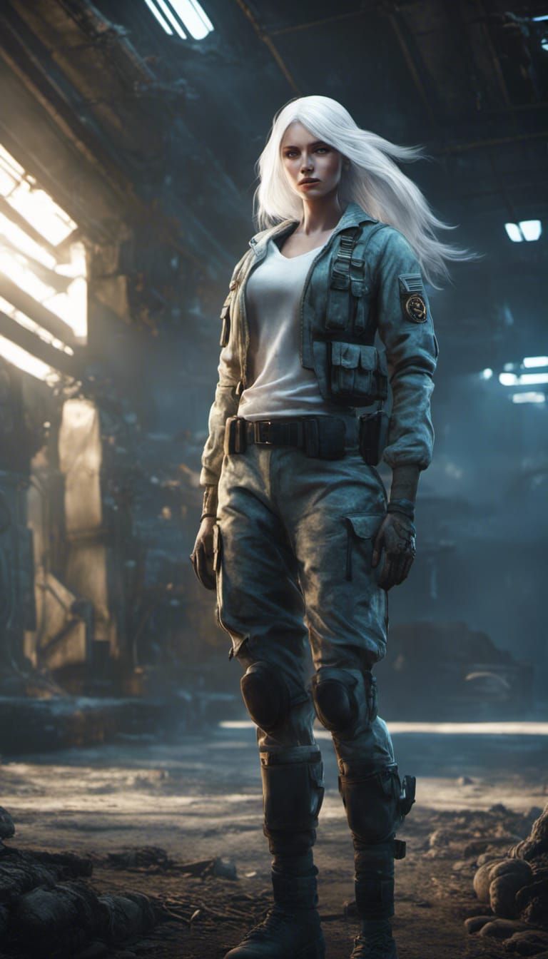 Woman and Tiger at Military Base in Unreal Engine