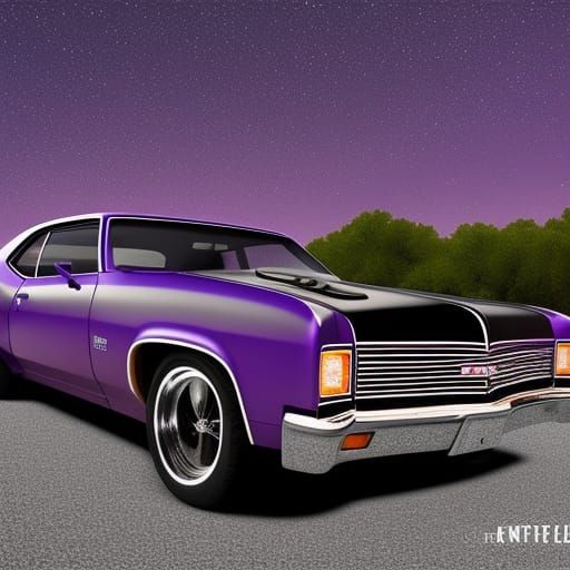 Iridescent Purple 1972 Chevy Nova SS Portrait