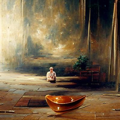 Evocative Oil Painting: The Emptiness of Loneliness