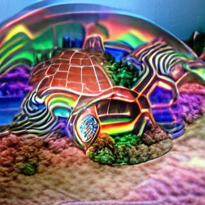 Psychedelic Rainbow Turtle Shell Town Image