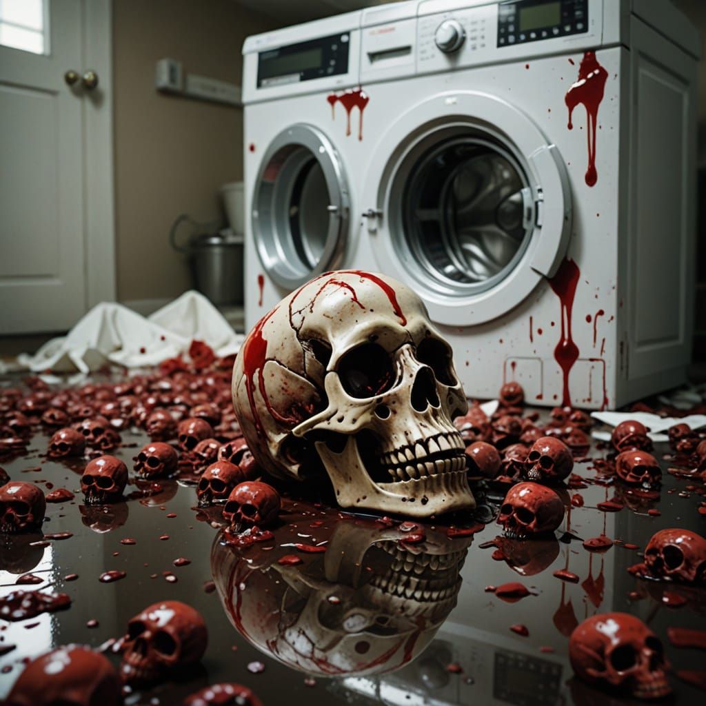 Disturbing Crimson Stained Nightmare in Photorealistic Detai...