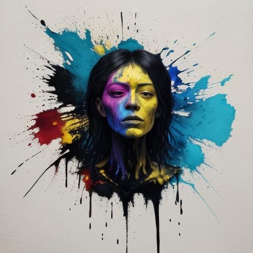 Surreal Starving Creature Devouring Art in Fauvist Style