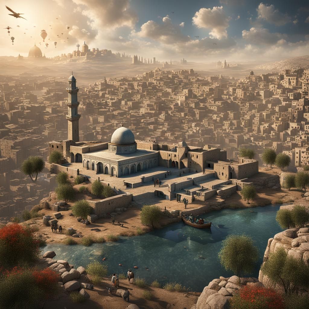 Detailed Matte Painting: Free Palestine