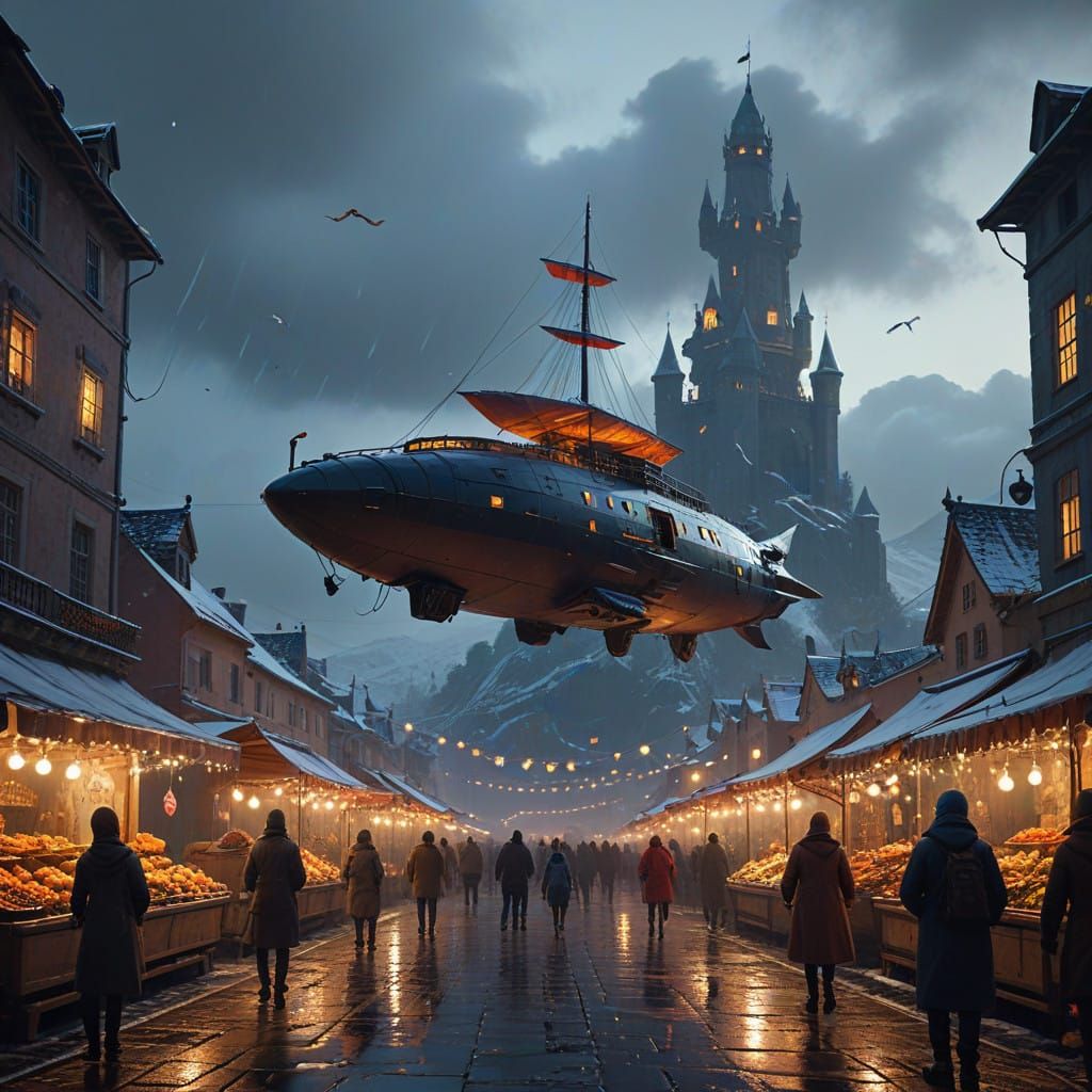 Medieval Festival Scene Unfolds in Coratrun's Vibrant Centra...