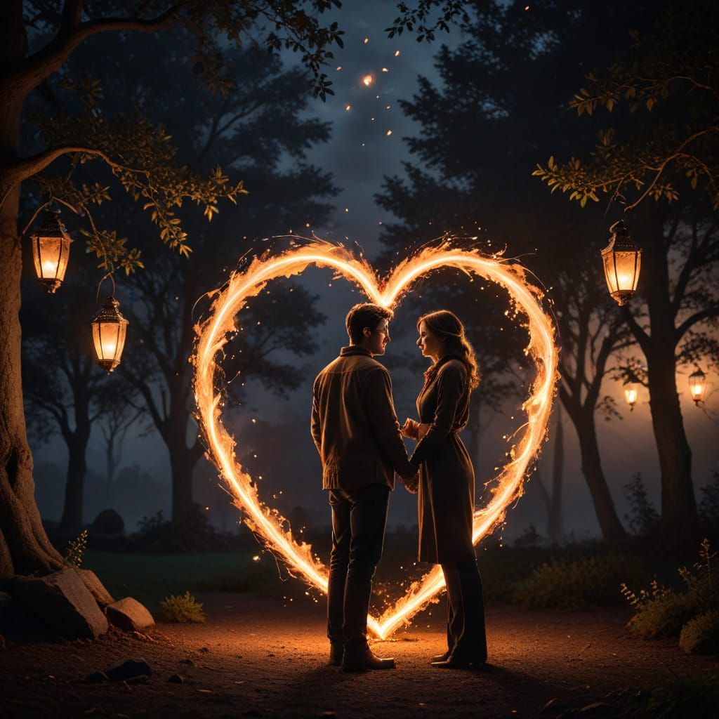 Hyper-Realistic Flame Landscape in Digital Art