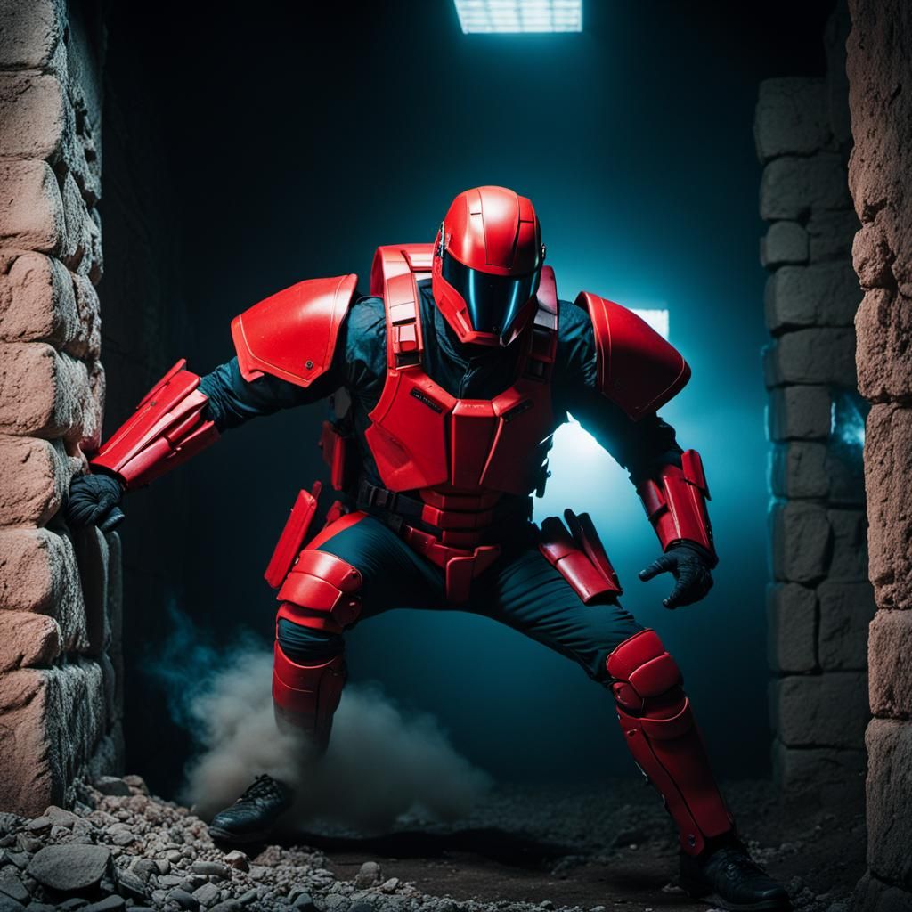 Lord British Bursts Through Wall: Cinematic Sci-Fi Scene