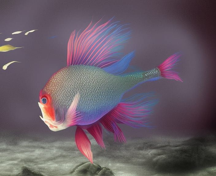 Japanese Fish in Ocean Digital Art