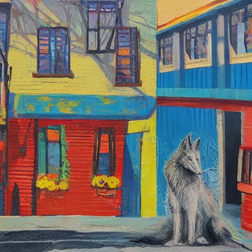 Wolf Ophthalmologist in Street Art Style