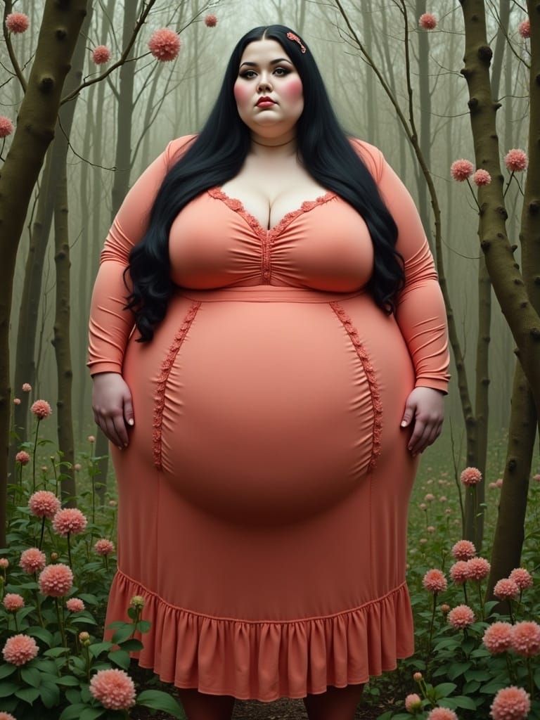 A Chubby Woman in a Spring Forest, a Naturecore Masterpiece
