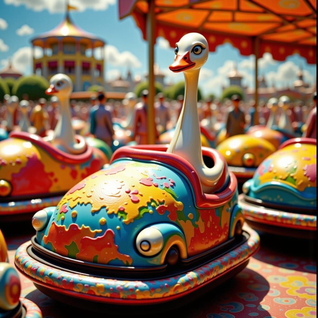 Goose Bump Bumper Cars at the Fairground