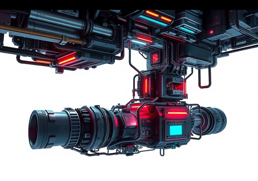 Sleek High-Tech Machinery with Neon Accents