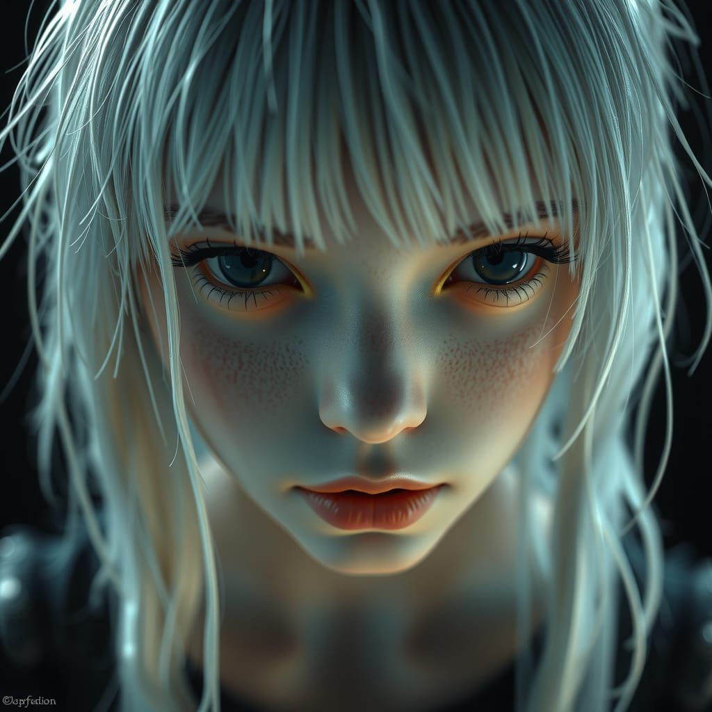 Ethereal Girl in Mysterious Twilight