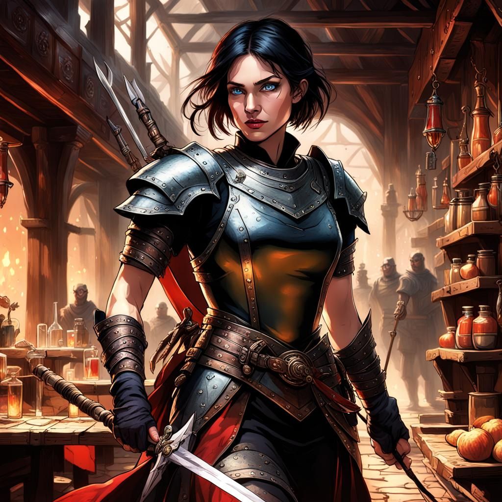 Ranger with Malicious Smile in Dark Tavern