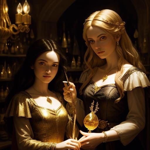 Magical Crystal Shop Portrait in Chiaroscuro Lighting