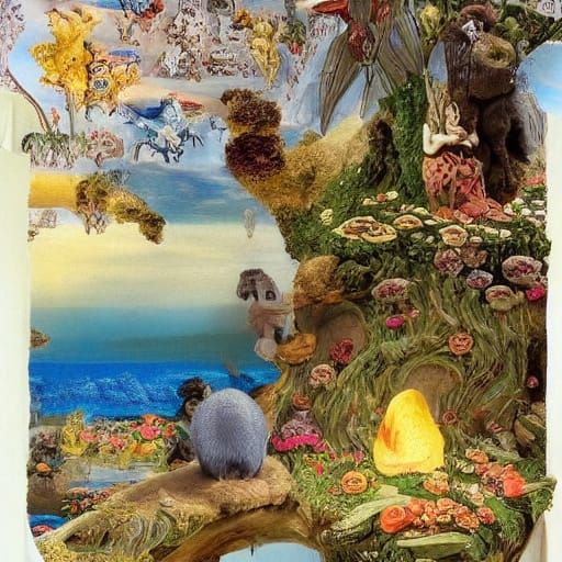 Whimsical Paper Hedgehog World Inspired by Surrealism