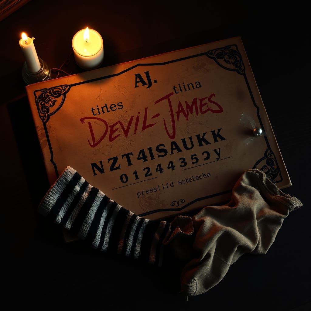 Mysterious Ouija Board in a Haunted, Surreal World