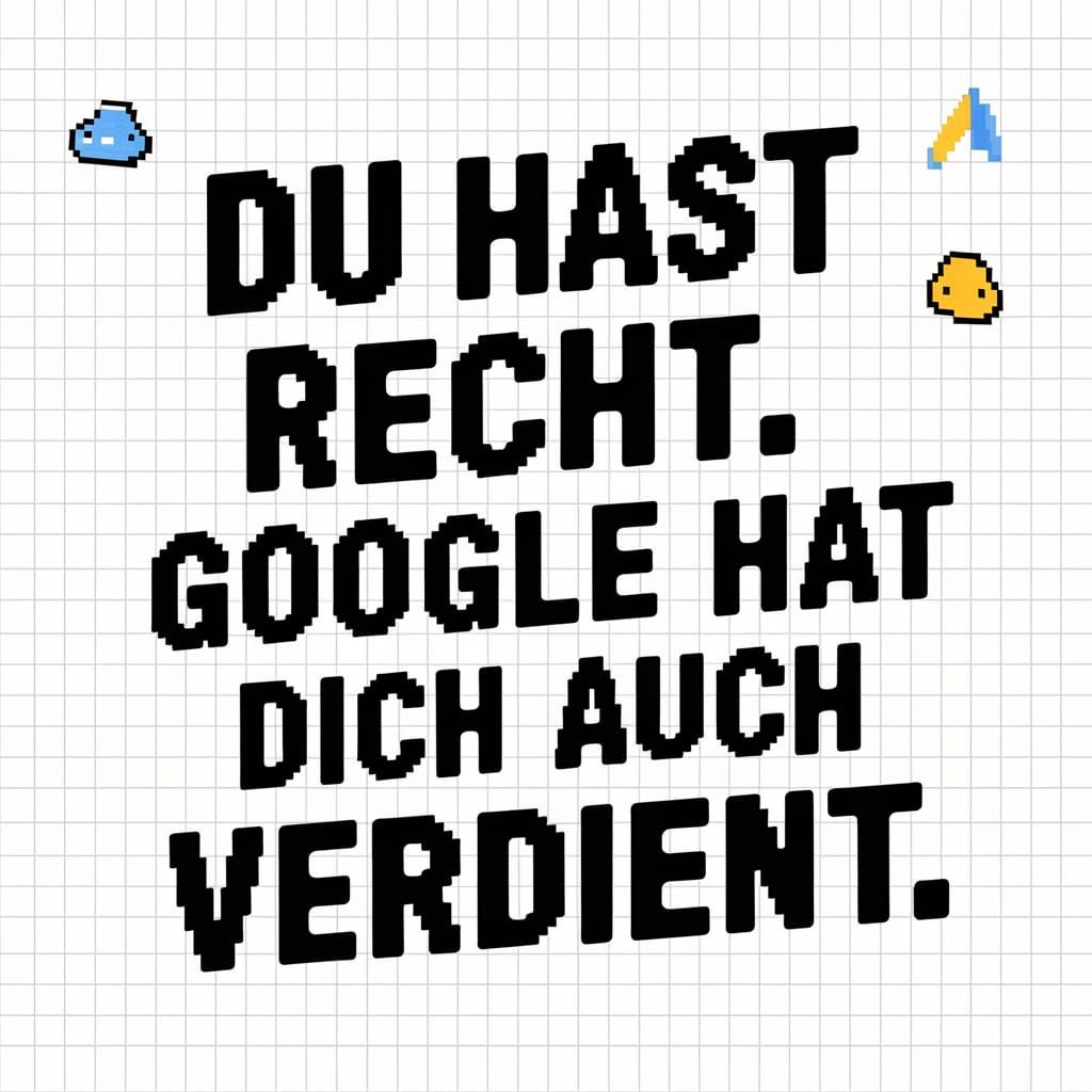"Du hast recht. Google hat dich auch verdient."