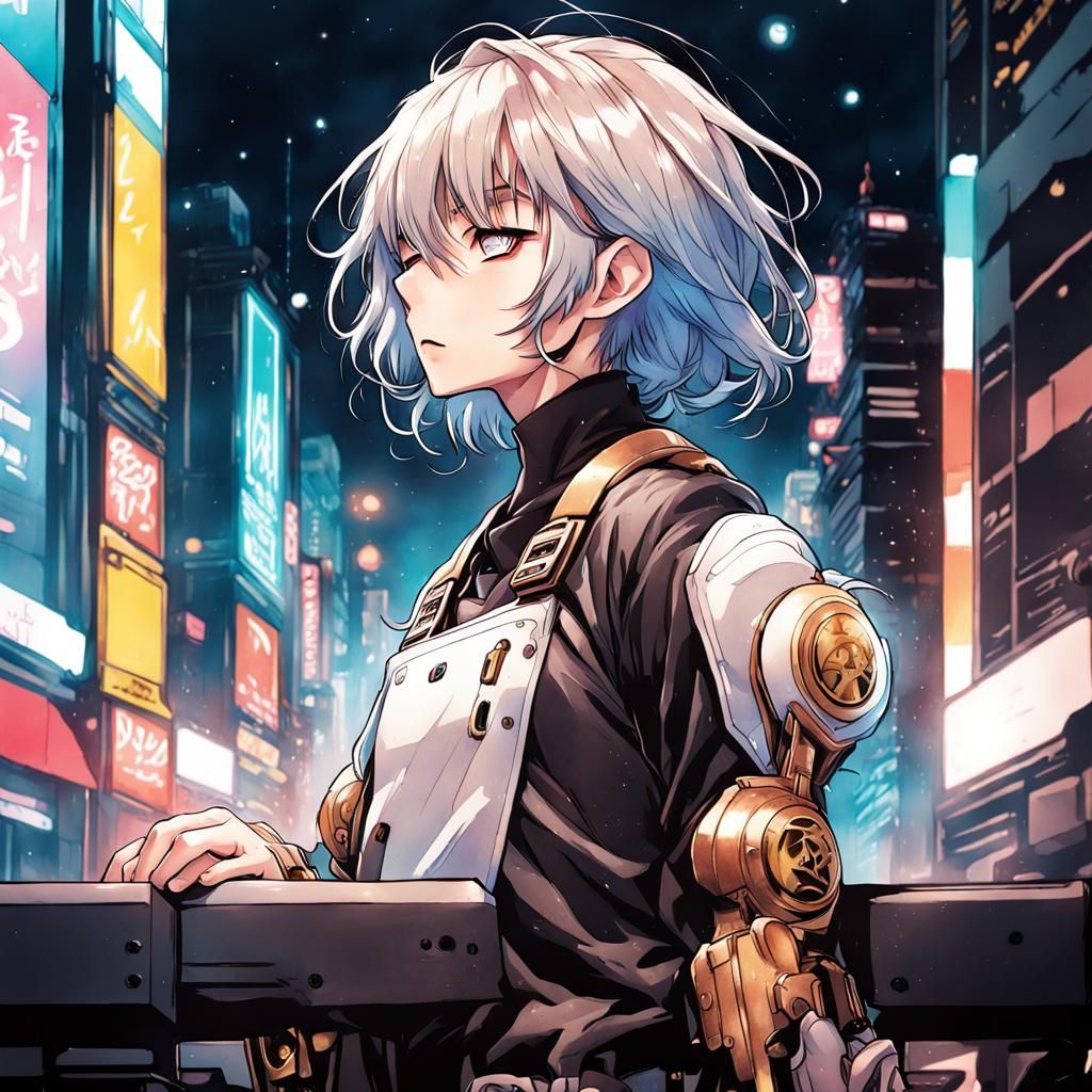 Anime Webtoon Manga Panel in Galactic Watercolor Style